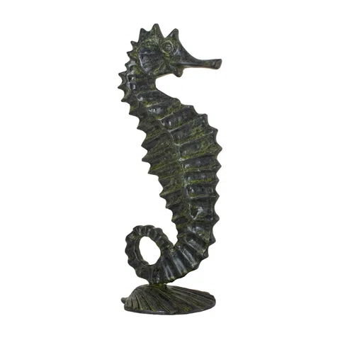Mythological Hippocampus – Bronze Sculpture – 25 cm – Dark Green