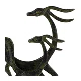 Two Deer – Bronze Sculpture – 15 cm – Dark Green