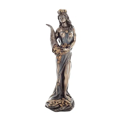 Fortuna — Roman Goddess of Fortune — Bronze-Finish Statue – 18.5 cm – view 1