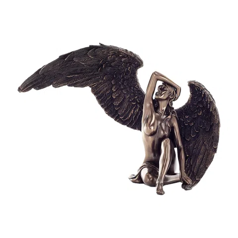 Fallen Angel — Sorrow and Beauty — Bronze-Finish Statue – 16.5 cm – view 1
