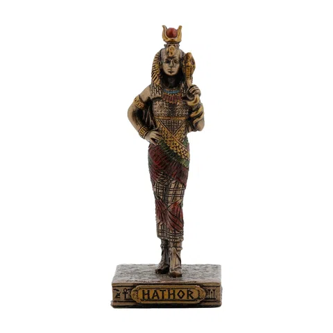 Hathor, Egyptian Goddess – Bronze-Finish Resin Statue – 8.5 cm – view 1