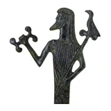 Zeus with Sceptre and Eagle – Flat Sculpture – 25 cm – Dark Green