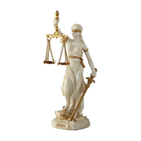 Themis, Goddess of Justice – White Statue – 16.5 cm – view 1