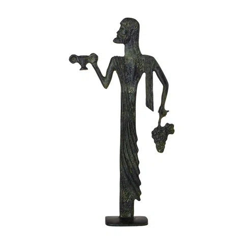 Dionysus with Wine and Grapes – Sculpture – 40 cm – Dark Green