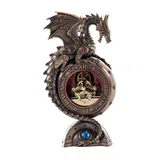 Steampunk Dragon Table Clock — Bronze Finish Decorative Clock, 24.6 cm
