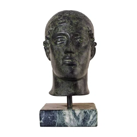 Bust of the Charioteer of Delphi – 18 cm – Dark Green