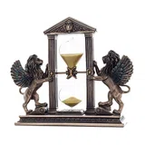 Hourglass with a Winged Lion — Bronze Finish Hourglass, 21 × 18 cm