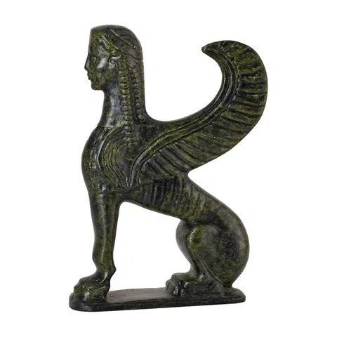 Sphinx from the Delphi Museum – Bronze Sculpture – 15 cm – Dark Green