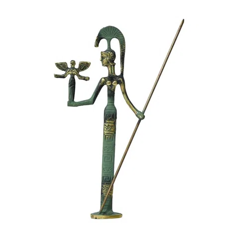Athena with Winged Figure Statue by Bronze Pavlakis