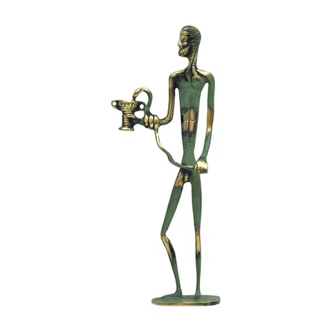 Asclepius with Cup Statue by Bronze Pavlakis