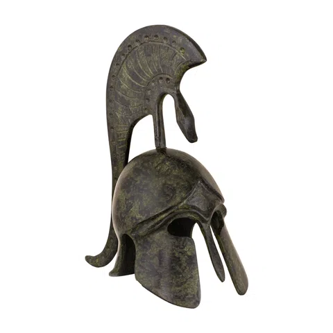 Studded Corinthian Helmet with Tall Crest – 16 cm – Dark Green