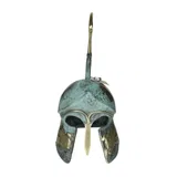 Corinthian Helmet with Pegasus and Tall Crest – 22 cm – Blue & Gold
