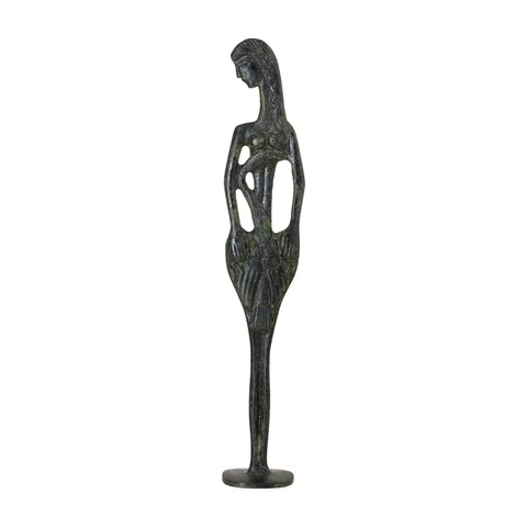 Leda and the Swan – Bronze Sculpture – 40 cm – Dark Green