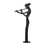 Woman Playing a Flute – Bronze Sculpture – 76 cm