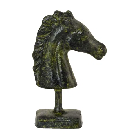 Horse's Head – Bronze Sculpture – 14 cm – Dark Green