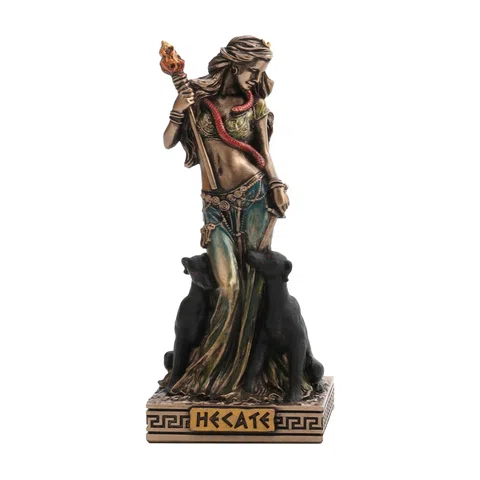 Hecate, Goddess of Magic – Bronze-Finish Resin Statue – 9 cm – view 1