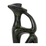 Seated Cycladic Thinker Figurine – 10 cm – Dark Green