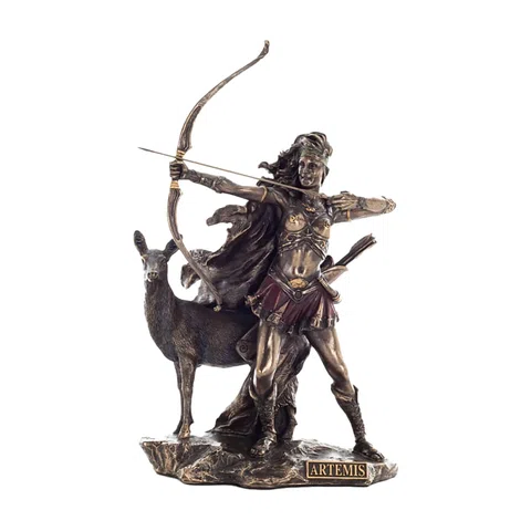 Artemis, Goddess of the Hunt and Wildlife – Bronze-Finish Resin Statue – 31 cm – view 1