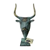 Minoan Bull's Head from Knossos – Replica – 19 cm – Blue & Gold