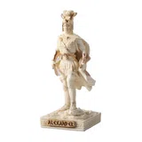 Alexander the Great — King of Macedon — White Statue, 9.3 cm