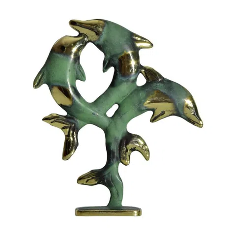 Base with Three Dolphins Statue by Bronze Pavlakis