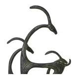 Three Cretan Kri-Kri Goats – Bronze Sculpture – 23 cm – Dark Green