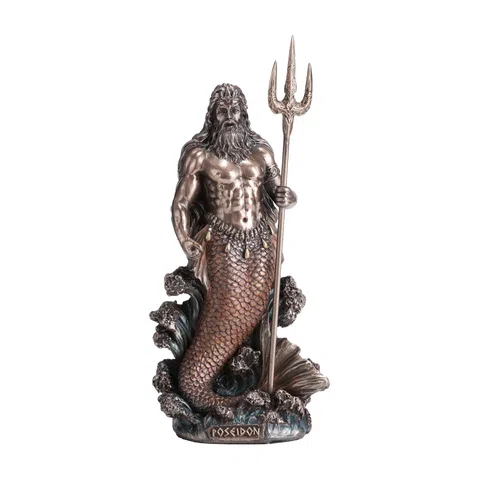 Poseidon – God of the Sea – Bronze-Finish Statue – 18 cm – view 1