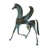 Pegasus, the Winged Horse – Bronze Sculpture – 11 cm – Blue & Gold