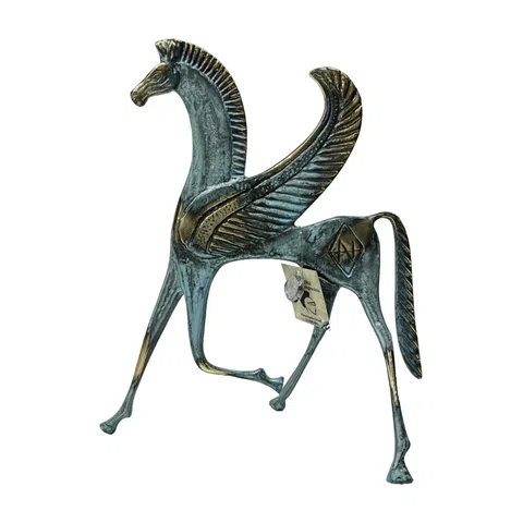 Pegasus, the Winged Horse – Bronze Sculpture – 25 cm – Blue & Gold