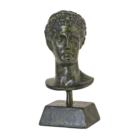 Bust of Hermes – Bronze Sculpture – 9 cm – Dark Green