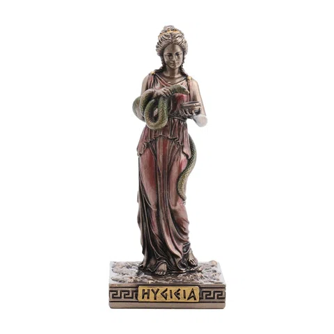 Hygieia — Goddess of Health — Bronze Finish Statue, 9.2 cm – view 1
