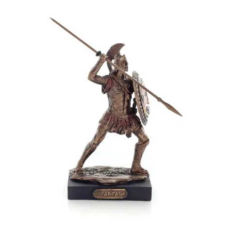 Spartan Warrior – Bronze-Finish Resin Statue – 12.5 cm – view 1