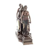 Table Clock with Two Female Figures — Bronze-Finish Decorative Clock – 30 × 36 cm – view 2