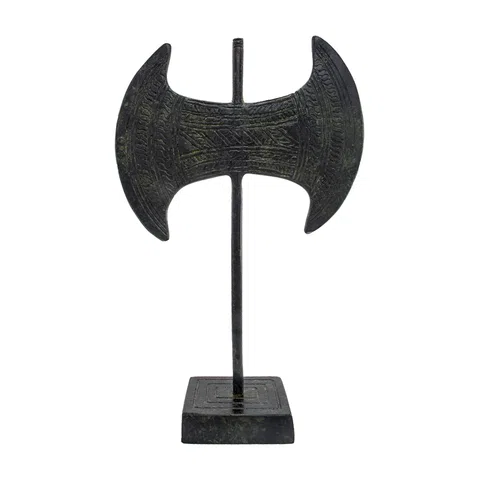 Minoan Double Axe – Decorative Sculpture – 24 cm – Dark Green