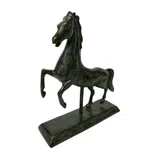 Rearing Horse – Solid Bronze Sculpture 056A – 14 cm – Dark Green