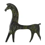 Mycenaean Geometric Horse – Bronze Sculpture – 11 cm – Dark Green