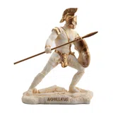 Achilles — Greek Warrior — White and Gold Statue – 9.5 cm