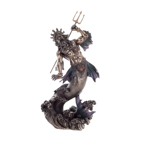 Poseidon — God of Olympus — Bronze-Finish Statue – 28.5 cm – view 1