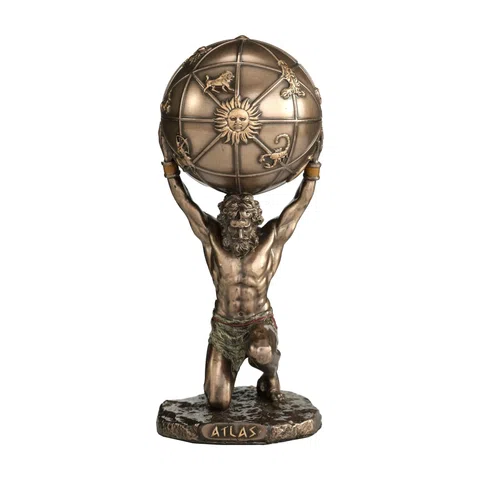 Atlas — The Titan Holding the Sky — Bronze Finish Statue, 14 cm – view 1