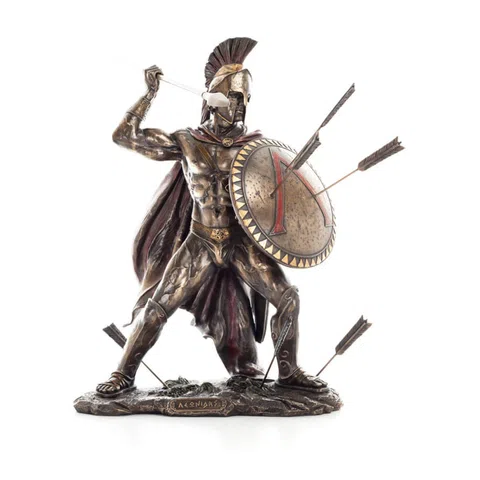 Leonidas, King of Sparta – Bronze-Finish Resin Statue – 33 cm – view 1