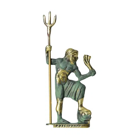 Poseidon with Spear Statue B by Bronze Pavlakis