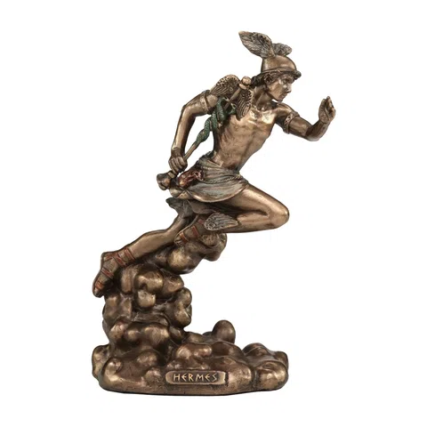 Hermes — Messenger of the Gods — Bronze Finish Statue, 15.5 cm – view 1