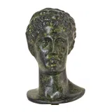 Bust of Hermes – Bronze Sculpture – 9 cm – Dark Green