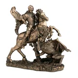 Saint George and the Dragon – Bronze-Finish Resin Statue – 17 cm – view 2