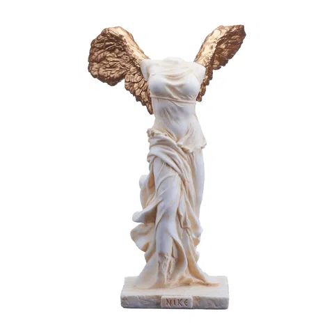 Nike – The Winged Goddess – White and Gold Statue – 14 cm – view 1