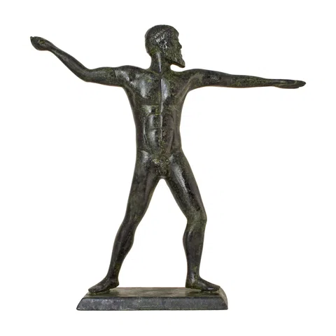 Poseidon – Solid Bronze Sculpture – 17 cm – Dark Green
