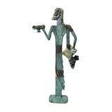 Dionysus with Wine and Grapes – Sculpture – 15 cm – Blue & Gold