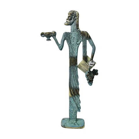 Dionysus with Wine and Grapes – Sculpture – 23 cm – Blue & Gold