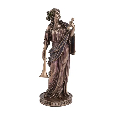 Clio — Muse of History — Bronze-Finish Statue – 23 cm – view 1
