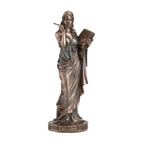 Calliope — Muse of Epic Poetry — Bronze Finish Statue, 23 cm – view 1